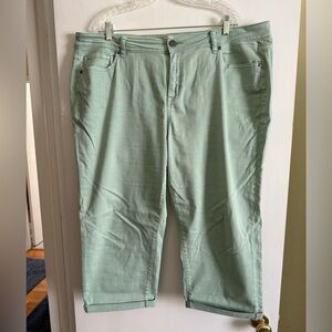 Lane Bryant MidRise Essential Stretch Crop Jeans - Pale Green Sz 20